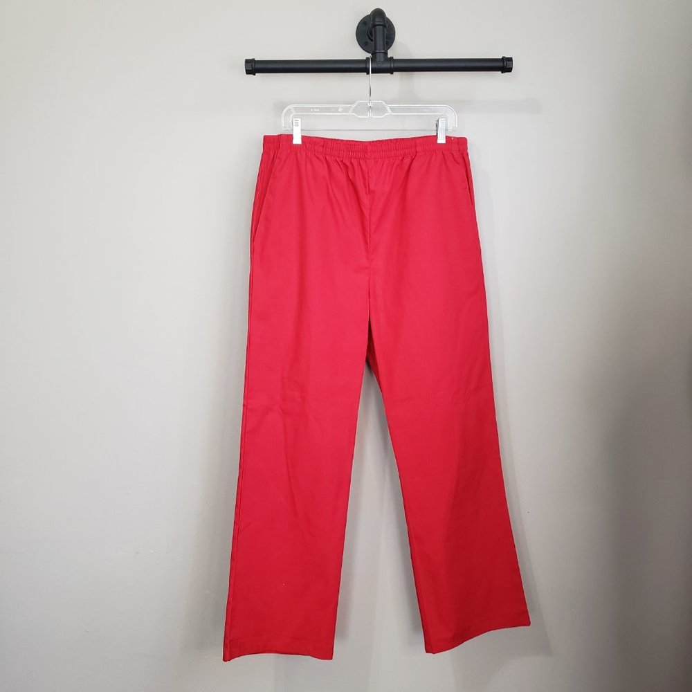 All heart Red Basic Elastic Scrub Pants Size Large - Picture 2 of 10